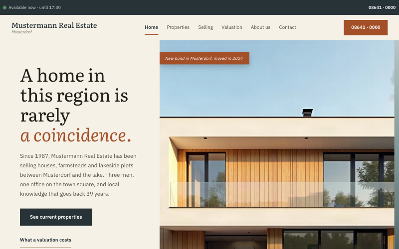Sample site Mustermann Real Estate