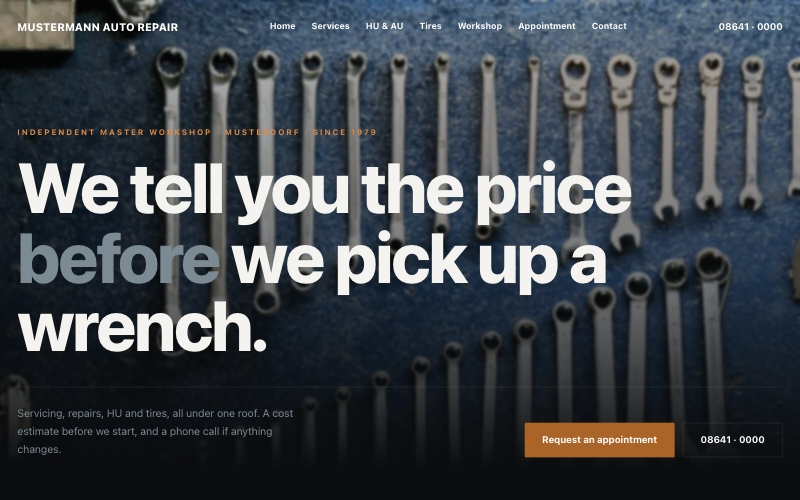 Sample site Mustermann Auto Repair