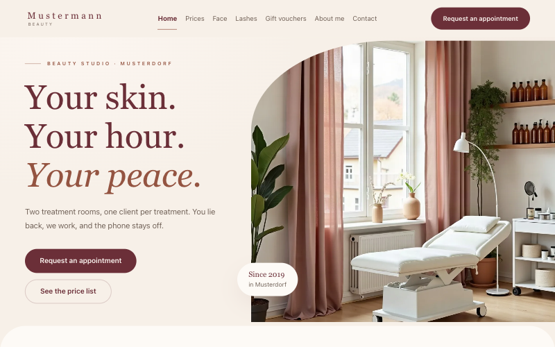 Sample site Mustermann Beauty