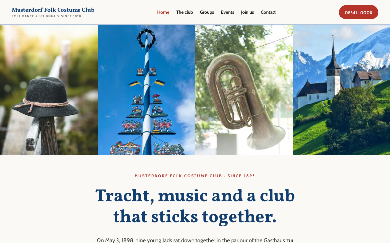 Sample site Musterdorf Folk Costume Club