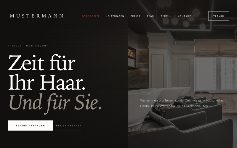 Beispielseite Friseur Mustermann