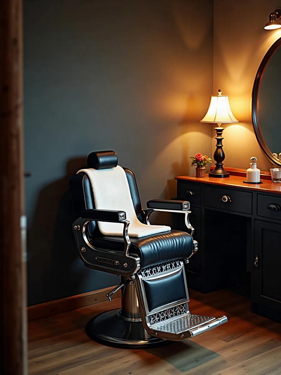 Leather barber chair in Jonas’ corner