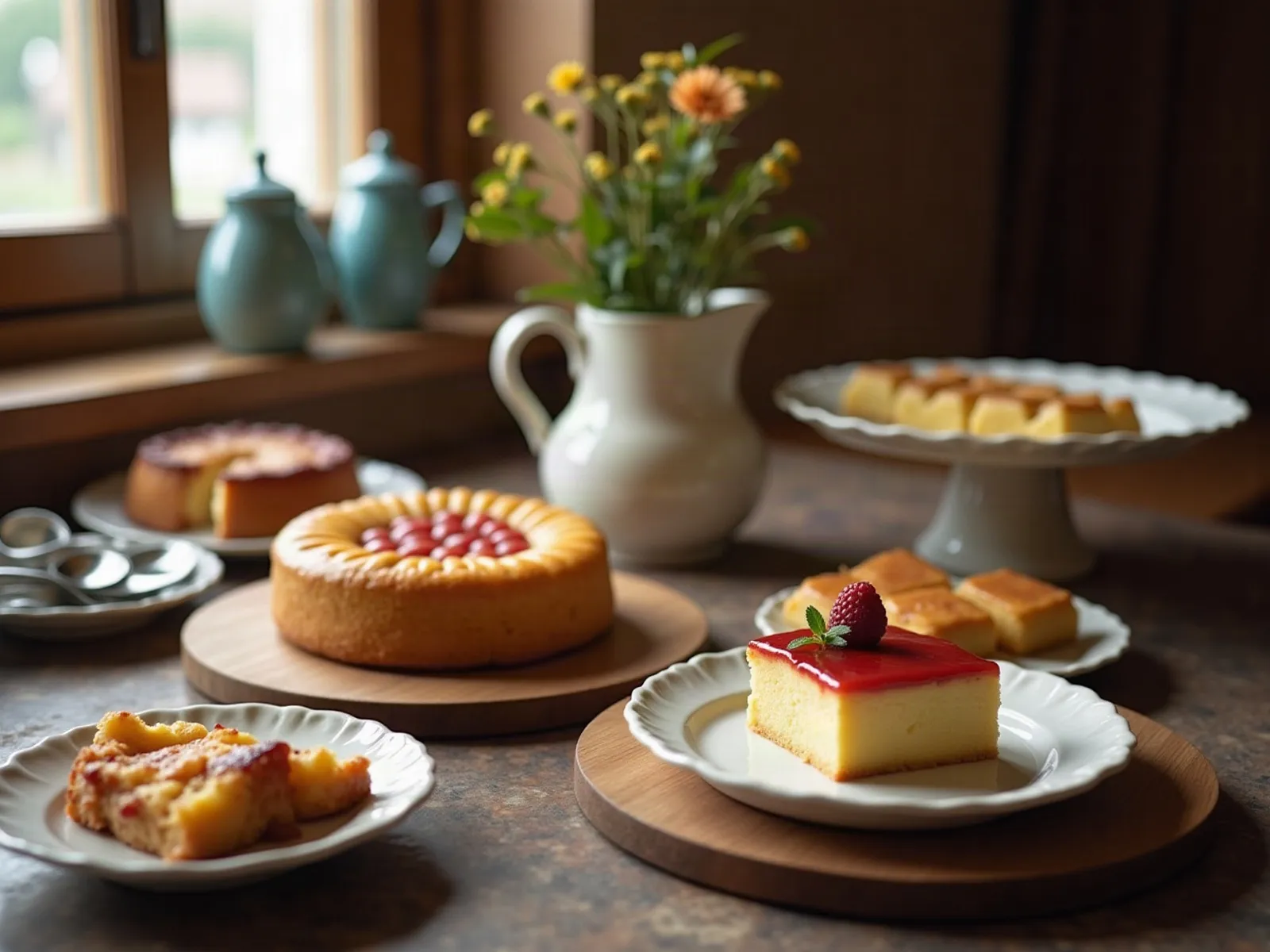 Mit KI erzeugt Kuchen vom Blech auf dem Buffet