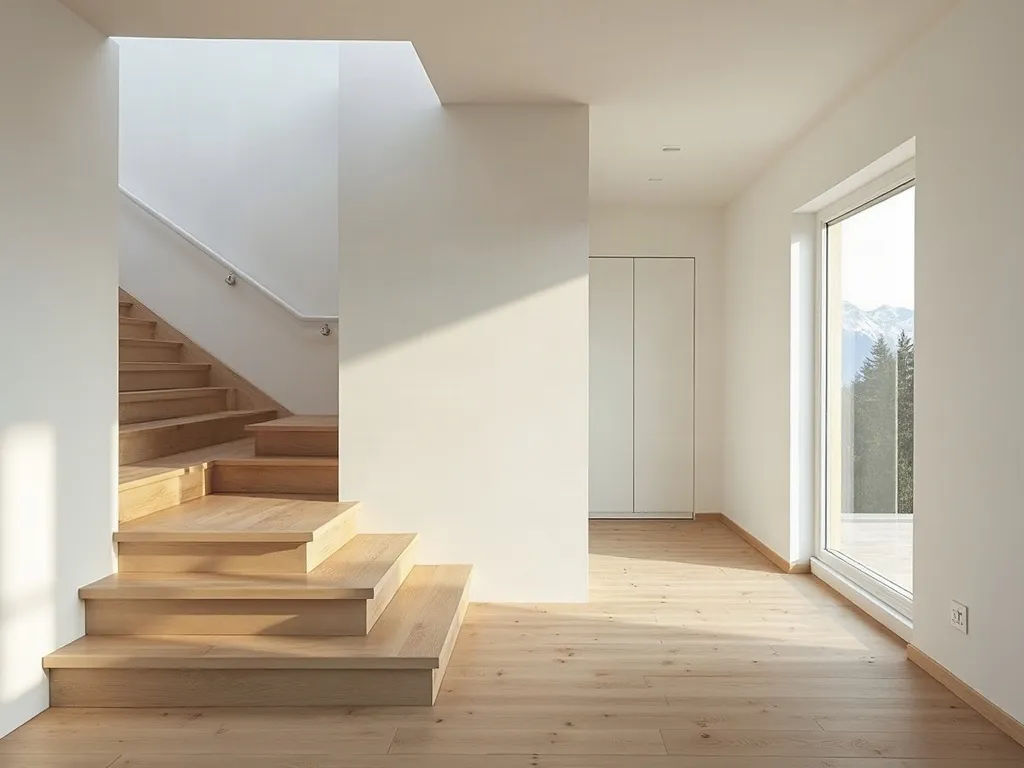 Helles Treppenhaus in einem renovierten Wohnhaus