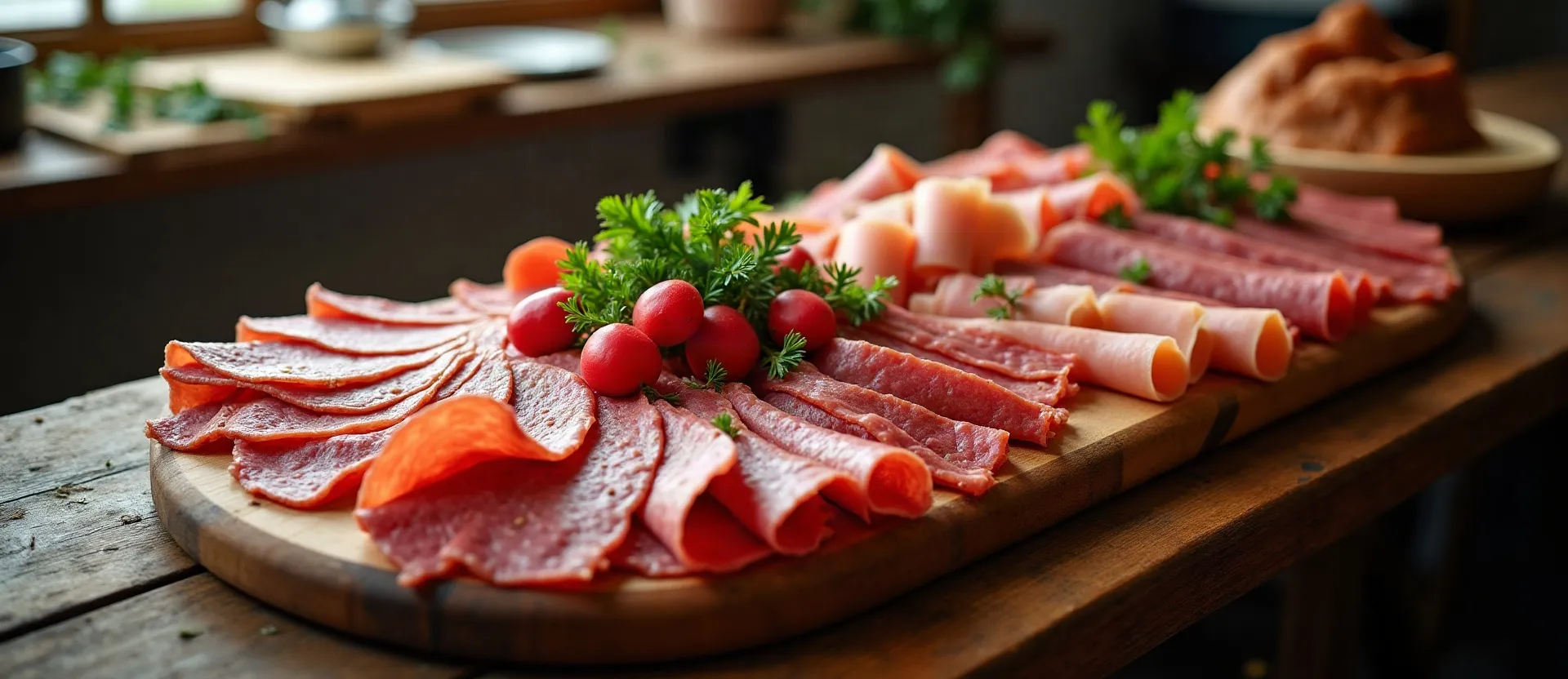 Large cold cuts platter for a party