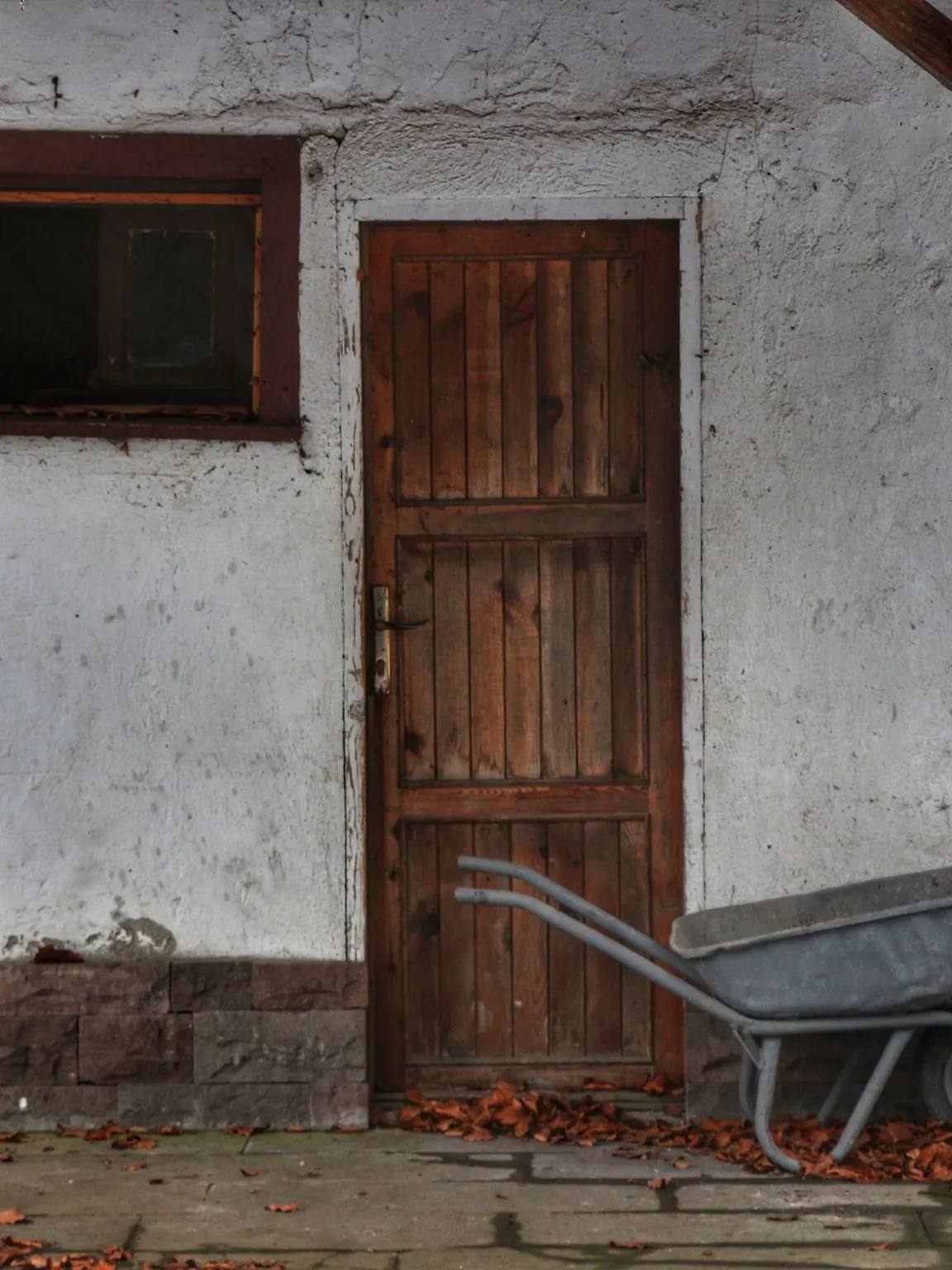 Wooden door on an outbuilding