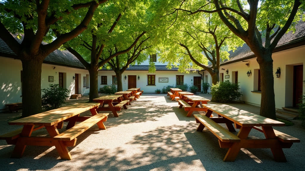 Der Biergarten unter den Kastanien