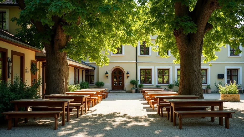 Mit KI erzeugt Der Biergarten unter den Kastanien