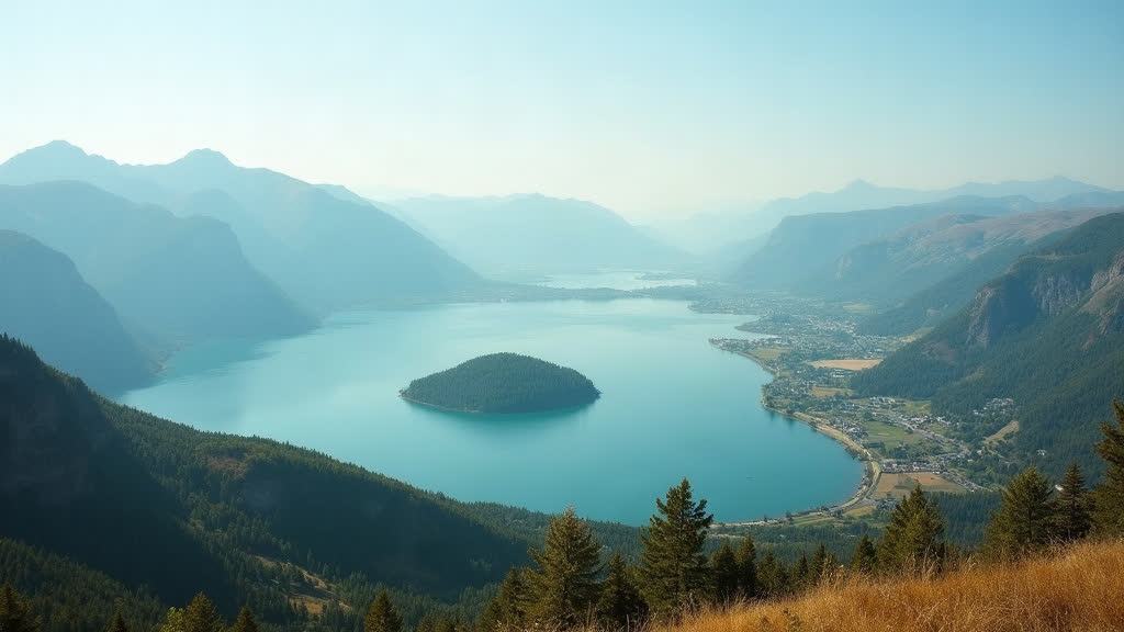 Mit KI erzeugt Der See vom Hausberg aus