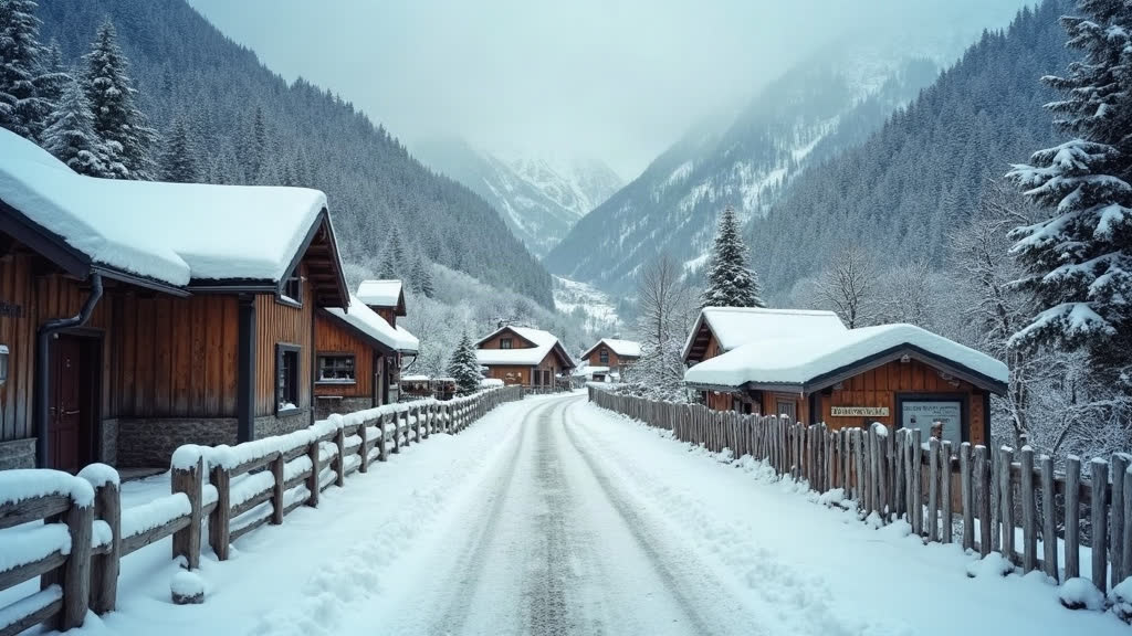 Musterdorf im Schnee