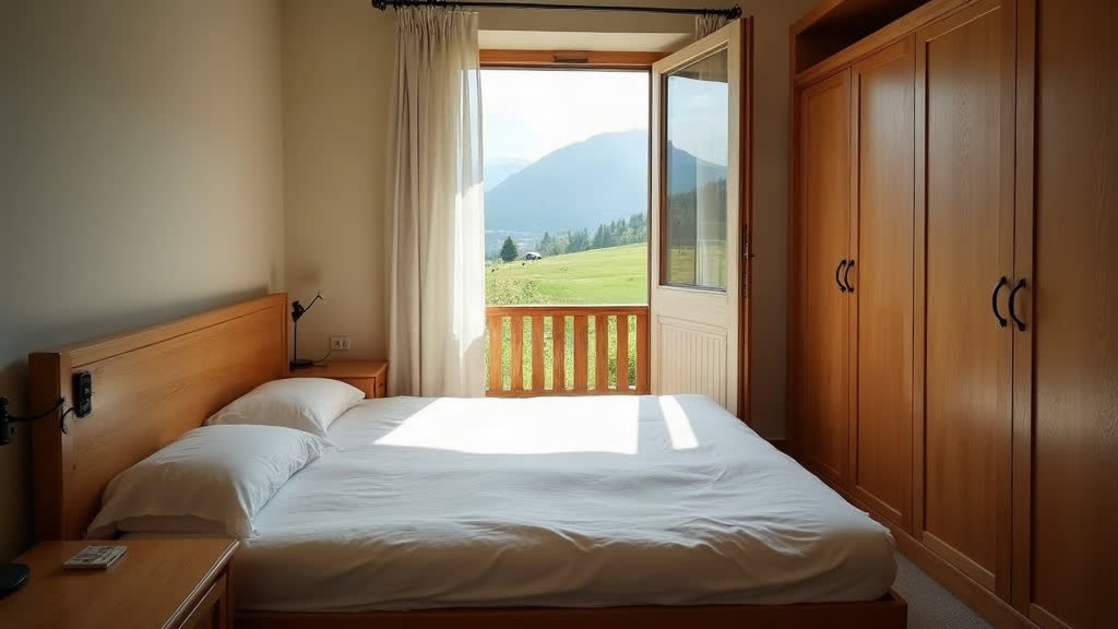 Mit KI erzeugt Ein Doppelzimmer am Morgen